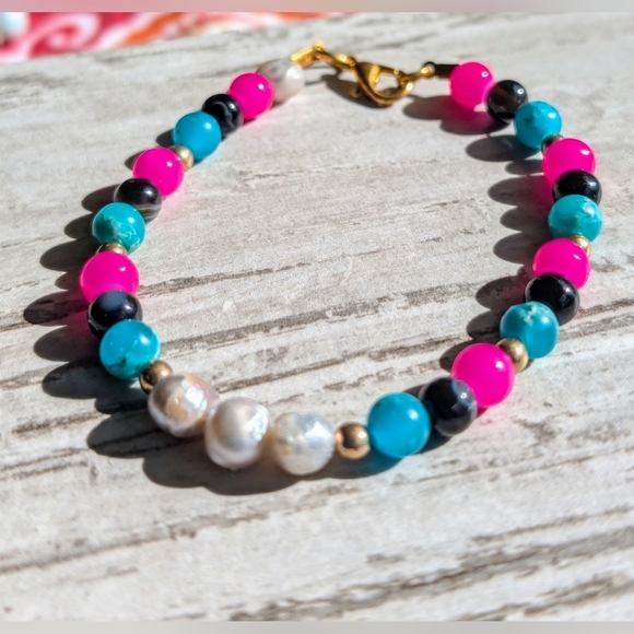 🄷🄰🄽🄳🄼🄰🄳🄴 🄼🅄🄻🅃🄸🄲🄾🄻🄾🅁 🄿🄴🄰🅁🄻 🄱🄴🄰🄳🄴🄳 🄱🅁🄰🄲🄴🄻🄴🅃 - Picture 2 of 3